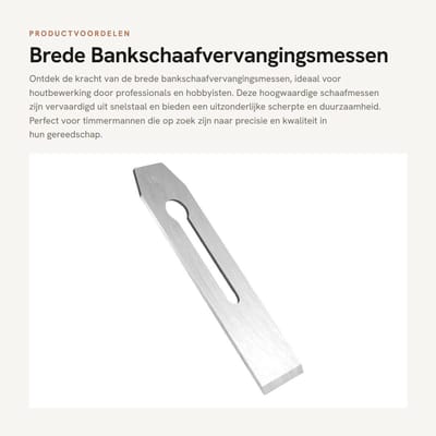 Dailygoods- Schaafmes Snelstaal - Brede Bankschaaf - Duurzaam Handschaafmes - Houtbewerking - Comfortabel Scherp - Hoge Sterkte - Schaafblad