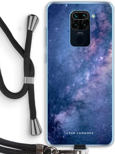 Case Company® - Hoesje met koord geschikt voor Xiaomi Redmi Note 9 hoesje met Koord - Nebula - Telefoonhoesje met Zwart Koord - Bescherming aan alle Kanten en Over de Schermrand