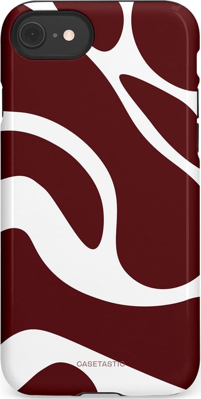 Casetastic Hoesje Geschikt voor Apple iPhone 7/8/SE - Stijlvolle Beschermende Duo-layer Case - Bordeaux Swirl