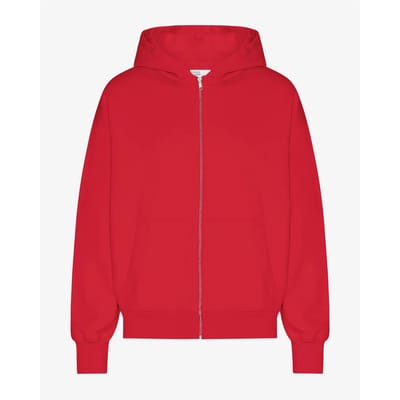 Oversized hoodie met volledige rits Colorful Standard Organic Scarlet Red