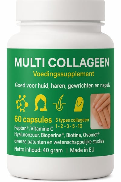 MULTI COLLAGEEN - 60 capsules | 1 maand gebruik | PEPTAN® + vitamine C + hyaluronzuur + biotine