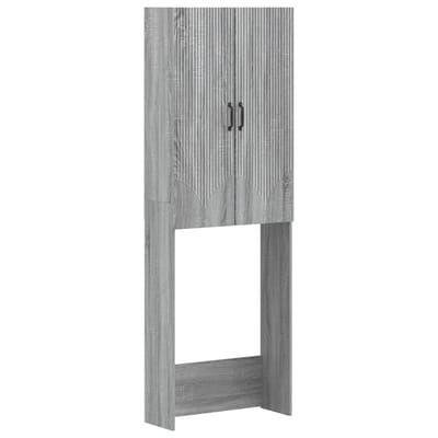 vidaXL - Toiletkast - HOORN - Grijs - Sonoma - 66 - x - 25,5 - x - 190 - cm - Bewerkt - hout