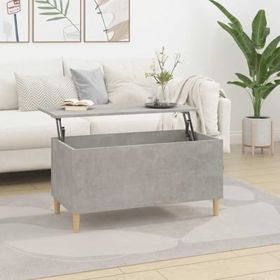 vidaXL - Salontafel - 90x44,5x45 - cm - bewerkt - hout - betongrijs