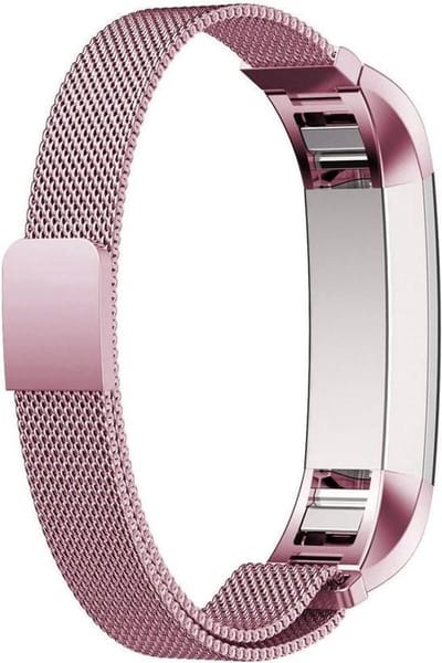 Milanees bandje geschikt voor Fitbit Alta - gemaakt van RVS - Band met magneetsluiting - KELERINO. - Roze