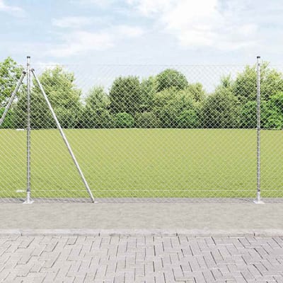 vidaXL - gaashek - met - betonnen - voetstuk - 10 - x - 1,4 - m - Gegalvaniseerd - staal