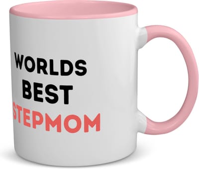 Akyol - worlds best stepmom koffiemok - theemok - roze - Mama - de beste stiefmoeder - moeder cadeautjes - moederdag - verjaardagscadeau - verjaardag - cadeau - geschenk - kado - gift - moeder artikelen - 350 ML inhoud
