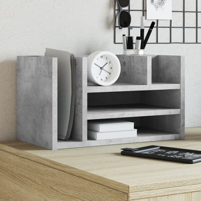 vidaXL - Bureau - organiser - 44,5x24x25 - cm - bewerkt - hout - betongrijs