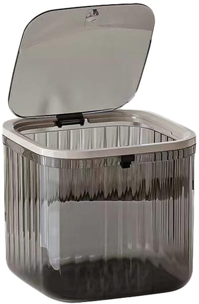 Compacte prullenbak voor bureau, mini-afvalemmer voor thuis en kantoor, transparant ontwerp, ideaal voor op tafel en in de auto