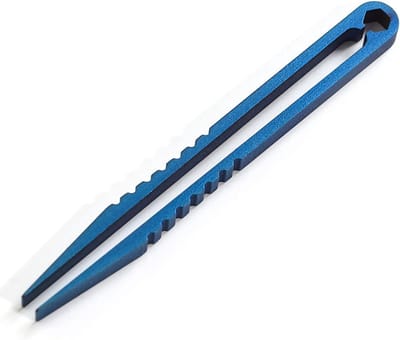 Mini Pincet - Titanium Pincet - Kleine Onderdelen - Roestbestendig Materiaal - 8.3 cm Lengte - Blauw