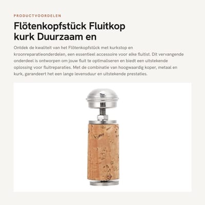 Dailygoods- Fluit Kurkstoppen Hoogwaardig Materiaal - Fluitreparatieonderdelen - Fluitaccessoires - Duurzaam - Lichtgewicht - 55 x 19 mm - Fluitkop