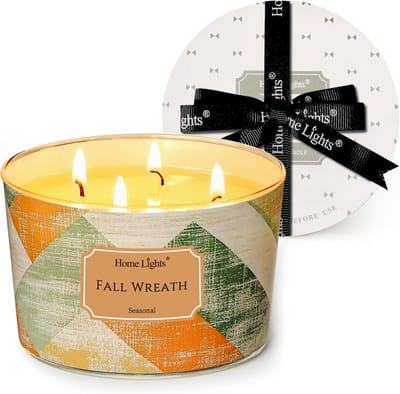 Set van 4 Sojawas Kaarsen met Houtlonten - Herfstgeur - Rustieke Aromatherapie voor Ontspanning