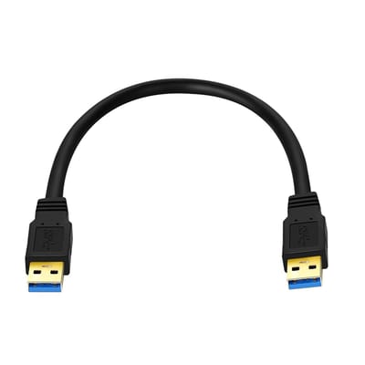 USB 3.0 Male naar USB 3.0 Male data adapter verleng kabel connector - 60 CM - voor o.a. tv, hard disk en laptop - zwart