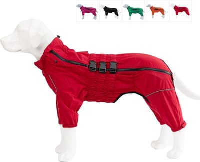Honden Regenjas - Hondenjas Winddicht - Buiten Activiteiten - Reflecterend Veiligheid - Maat 4XL - Rood
