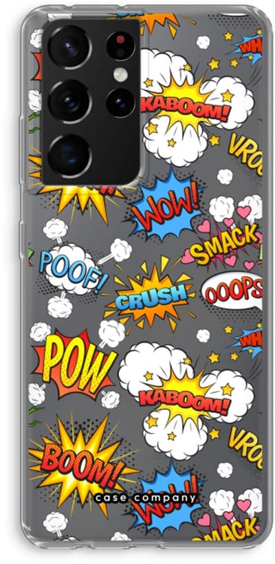 Case Company® - Hoesje geschikt voor Samsung Galaxy S21 Ultra hoesje - Pow Smack - Soft Cover Telefoonhoesje - Bescherming aan alle Kanten en Schermrand