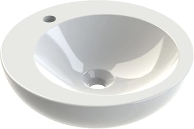 Allibert opbouwwaskom Komo 46cm rond wit glanzend met kraangat