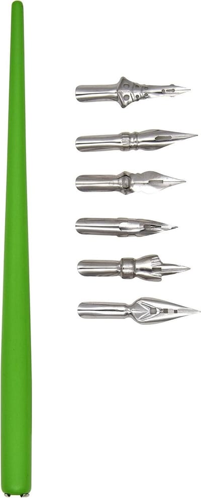 Complete Set voor Calligrafie en Manga Tekeningen met 6 Nibs - Ideaal voor Cartoon en Comic Kunstenaars, Groen