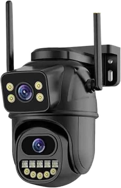 Beveiligingscamera Dubbele Lens - WIFI Camera PTZ - Huis Beveiligen - Dubbel Scherm - 10 x 10 x 10 mm