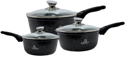Eisenbach EB-MSP02: Sauspannenset pannenset met Greblon-marmercoating van aluminium - 16cm, 18cm, 20cm
