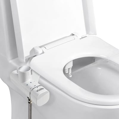 SnelShoppen - Yolife Bidet Opzetstuk - Ultradun Toilet Bidet Met Zelfreinigende Dubbele Sproeier Voor Achter- & Vrouwelijke Reiniging - Eenvoudig Te I
