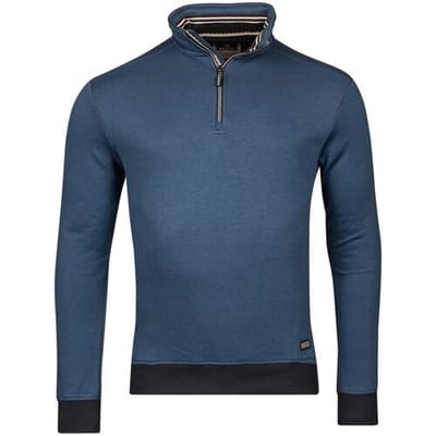 Baileys Trui Sweatshirt Half Zip Pinstripe Interlock Deep Denim Blue / male