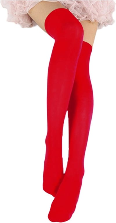 Overknee sokken - Overknee kousen - Kniekousen - Rood - Lange kousen - 54CM - Kousen - Kniesokken