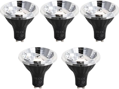 LUEDD Set van 5 GU10 dimbare LED lamp 70mm 6.5W 600 lm 2700K