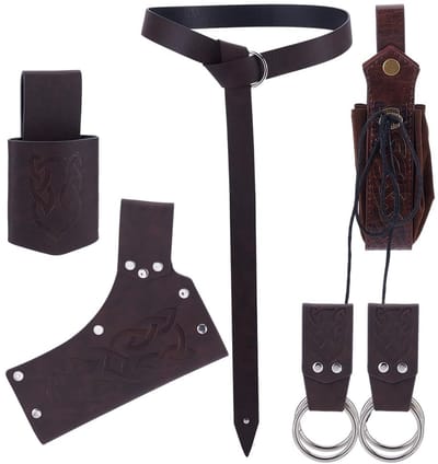 Dailygoods- Zwaardschede Lederen - 168 cm - Verstelbare Zwaard Houder - Middeleeuwse/Renaissance - Cosplay - Duurzaam Kunstleer - Comfortabele Grip - Zwaardhouder
