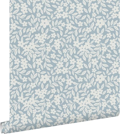 ESTAhome behang bloemetjes blauw - 50 x 900 cm - 131440