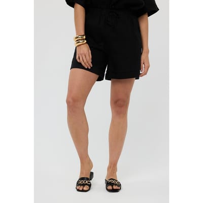 EsQualo Shorts Linen Black Maat: S | Korte Broeken Outlet | Dames | Zwart