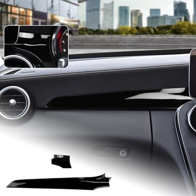 Center Console Co-Pilot Trim Cover voor Mercedes Benz C-Class W205 en GLC X253 - Dashboard Sticker Interieur Accessoires van ABS (Zwart)