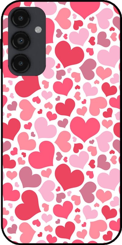 Smartphonica Telefoonhoesje Geschikt voor Samsung Galaxy A24 4G met Hartjes Print - Hearts Design TPU Backcover Case - Kinder Hoesje met Hartjes Design geschikt voor Samsung Galaxy A24 4G