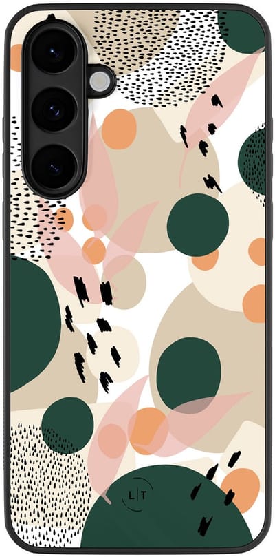 Leuke Telefoonhoesjes - Hoesje geschikt voor Samsung Galaxy S25 FE - Abstract painted - Backcover zwart - Print / Illustratie - Bruin
