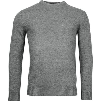 Baileys Trui Lamswol Ronde Hals Single Knit Midden Grijs / male