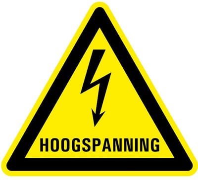 Waarschuwingsbord elektrische hoogspanning - kunststof 100 mm