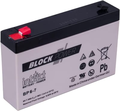 AGM Batterij - Voedingsaccu - Hobby Toepassingen - Onderhoudsvrij - 6 Volt 7 Ah - Zwart