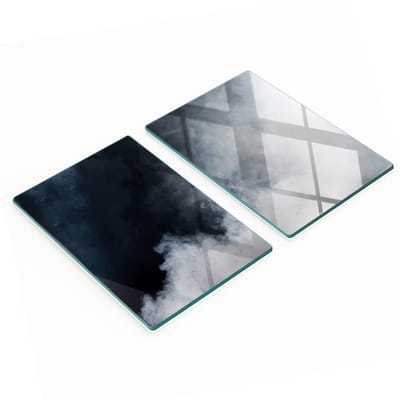 Multifunctionele decoratieve glazen borden met print, wit rookgrijs, 2x40x52 cm