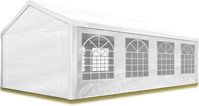 Partytent Feesttent Paviljoen 4x8 m wit PE 350 N zeil 100% waterdicht UV-bestendig
