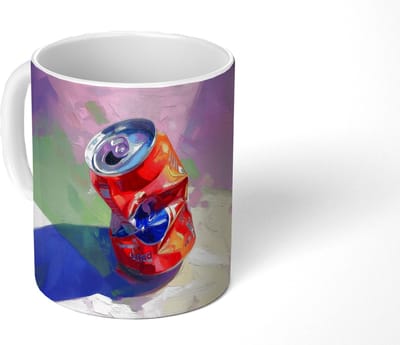 Mok - Koffiemok - Frisdrank - Blik - Paars - Mokken - 350 ML - Beker - Koffiemokken - Theemok