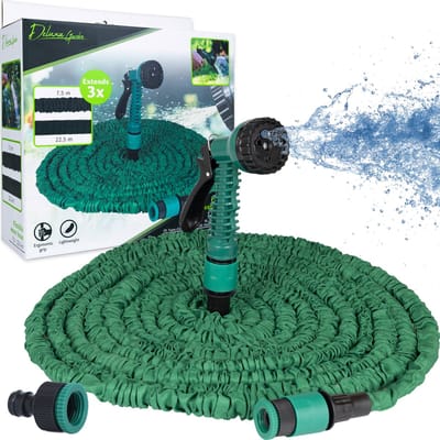Deluxa Flexibele Tuinslang 20M+ - Sproeikop Tuinslang 7x - Uitrekbare Tuinslang - Waterslang - Groen
