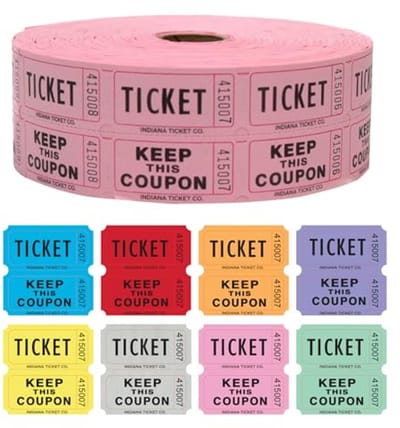 Loterijtickets Roze 1000 per Rol 50/50 voor Feesten en Evenementen