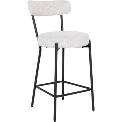 Counter Stoel Wit - Stof & Staal - 46x39x90 cm - Counter Stoel Badalona - House Nordic