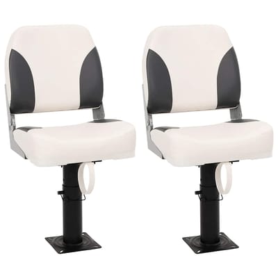 vidaXL - Bootstoel - 2 - set - inklapbaar - met - lage - rugleuning