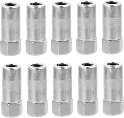 Smeernippelset - Vetspuit Accessoires - Onderhoud Voertuigen - 4-klauw Ontwerp - 10 Stuks - Zilver