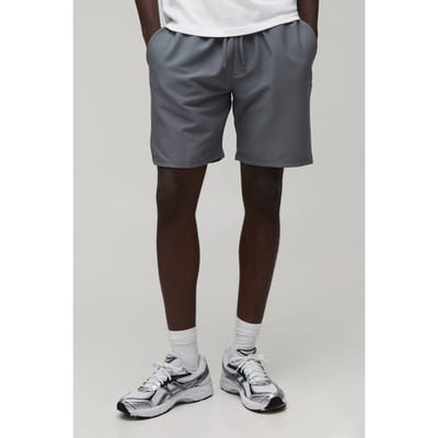 Essential Relaxed Fit Elasticated Tech Shorts | Grey | Size XS