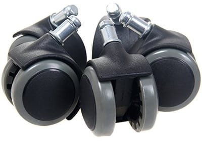 Bureaustoel Wieltjes 11mm - Set van 5 voor Harde Vloeren en Laminaat - Zachte PU Rubber Zwenkwielen