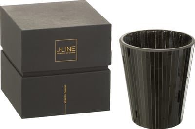 J-Line geurkaars Noa - Spicy Twilight - glas - zwart - large - 60U