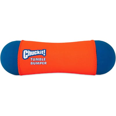 Chuckit! Tumble Bumper - Hondenspeelgoed - Apporteer speelgoed - Hondenspeeltje - Oranje/Blauw - ø 6 x 21 cm - M