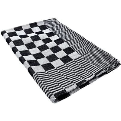 GGM Gastro (180 Stück) Abwaschtuch aus Baumwolle - 225g/m² - 65x65cm - Schwarz / Weiß kariert Zwart / Wit