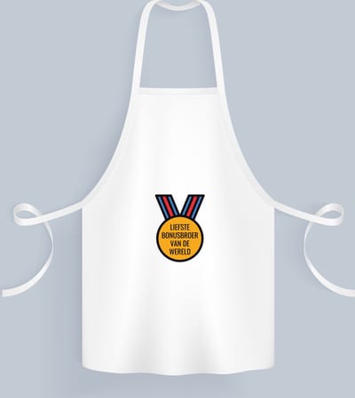 Akyol - liefste bonusbroer van de wereld Keukenschort - Broer - de liefste bonusbroer - verjaardagscadeau - verjaardag - cadeau - cadeautje voor broer - broer artikelen - kado - geschenk - gift - 82 bij 71 cm