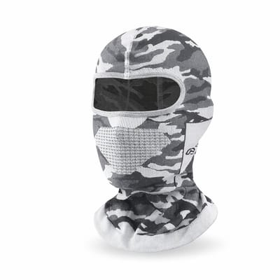 Cloudy Bivakmuts Balaclava – Ademend & Dun onder Helm – Fiets, Motor en Scooter – Grijs-witte camouflage
